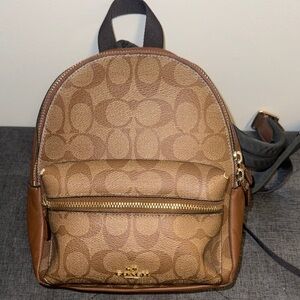 Coach Mini Charlie Backpack Signature Coated Canvas Backpack F58315